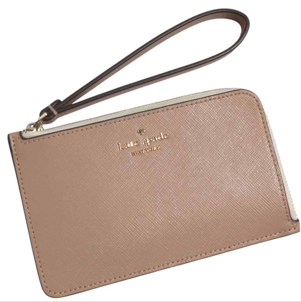 Kate Spade Leather Tan Wristlet with Strap